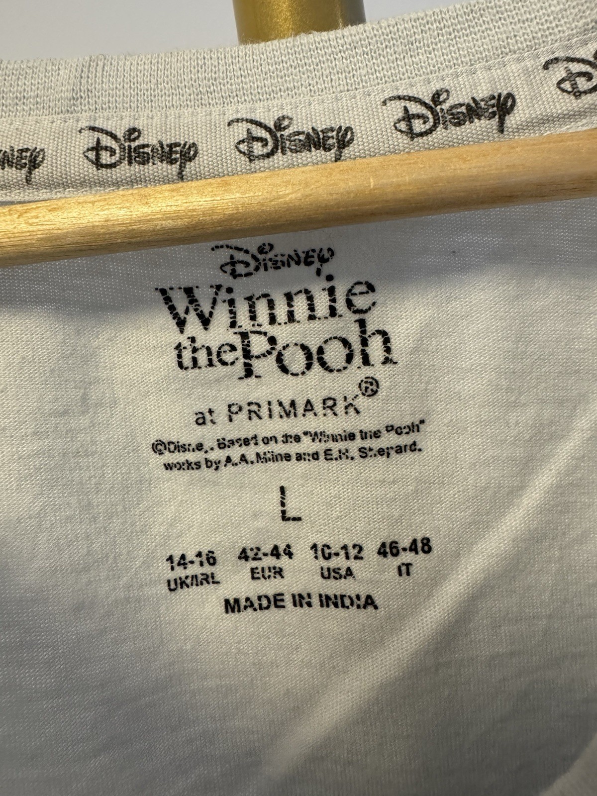 Large Primark Disney Eeyore Oversized Crop Top T-Shirt UK 14-16 Blue 100% Cotton