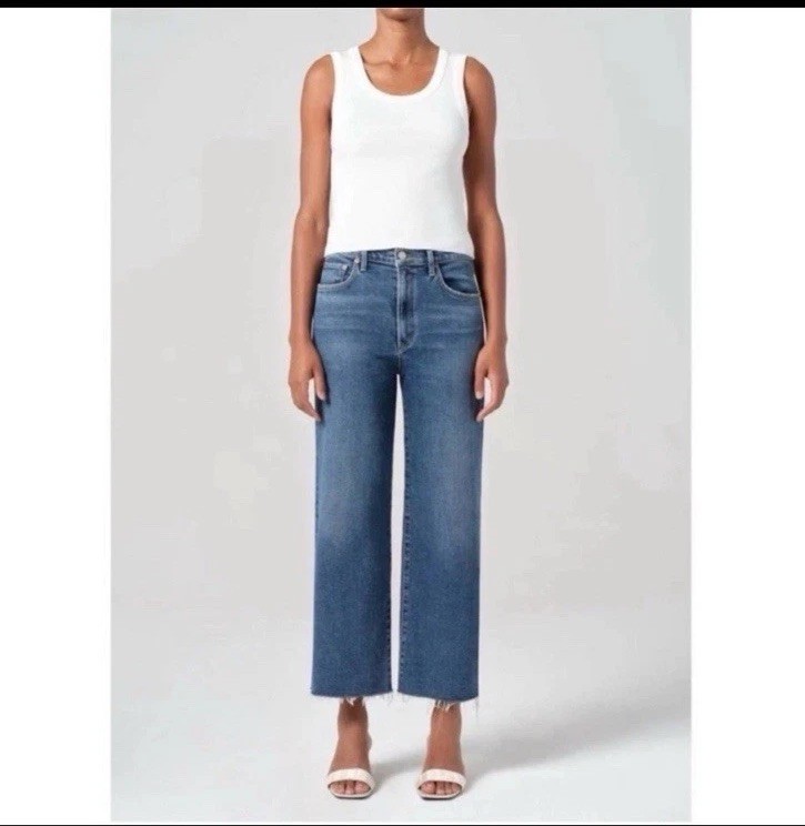 AGOLDE Harper Crop Mid Rise Relaxed Straight in Motion Women Size 26 X 27