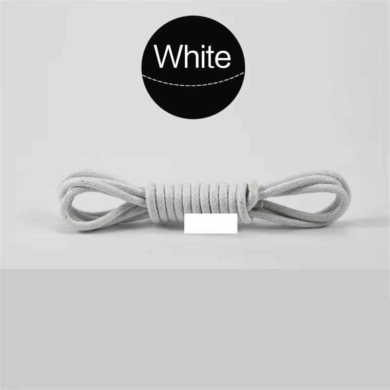 1Pair Waxed Cotton round Shoe Laces Coloured Leather Shoes Lace Waterproof Shoel