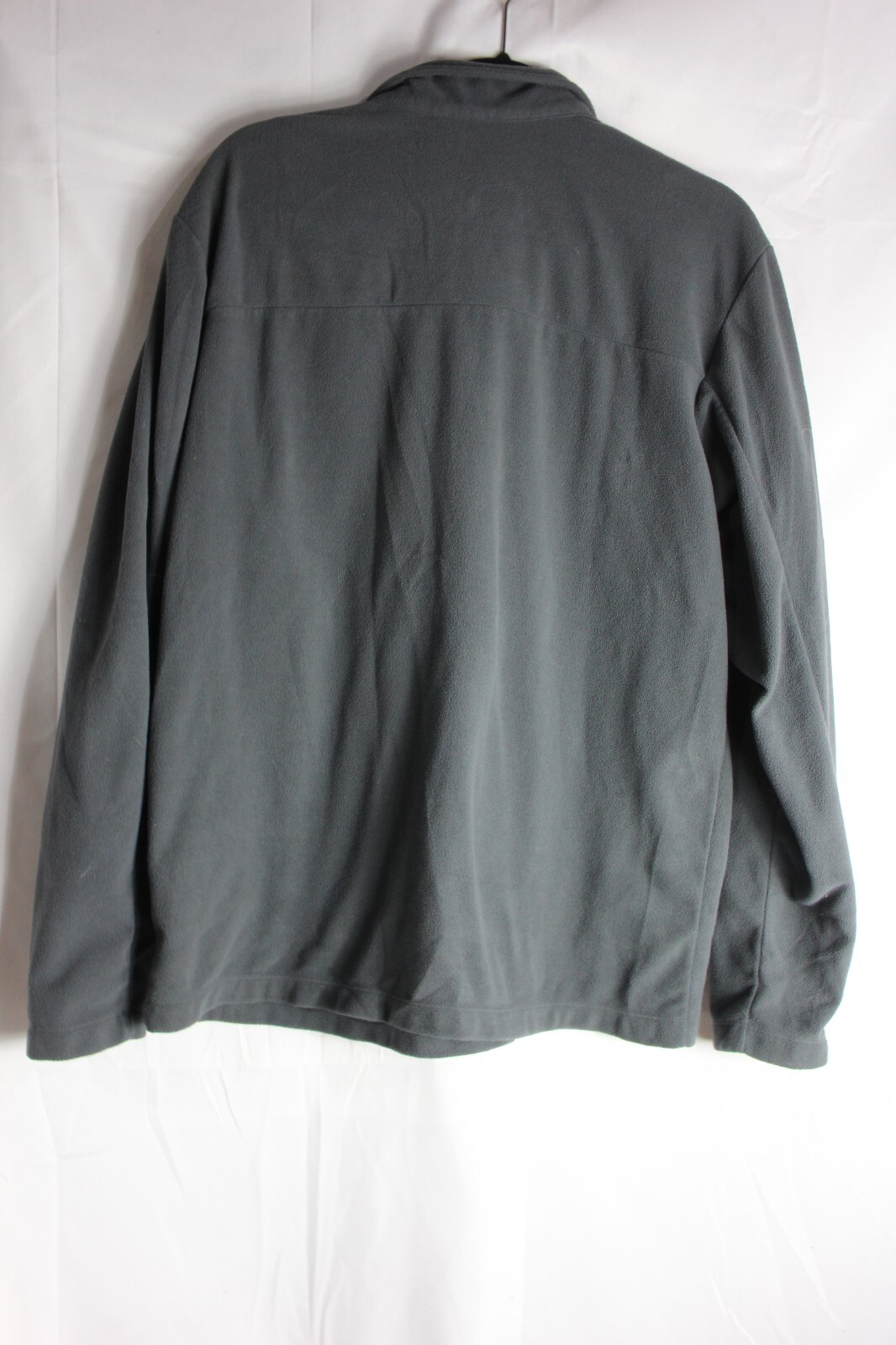 North Face Sweater Mens Large Gray Green Trim Pullover 1/4 Zip Outdoor Logo
