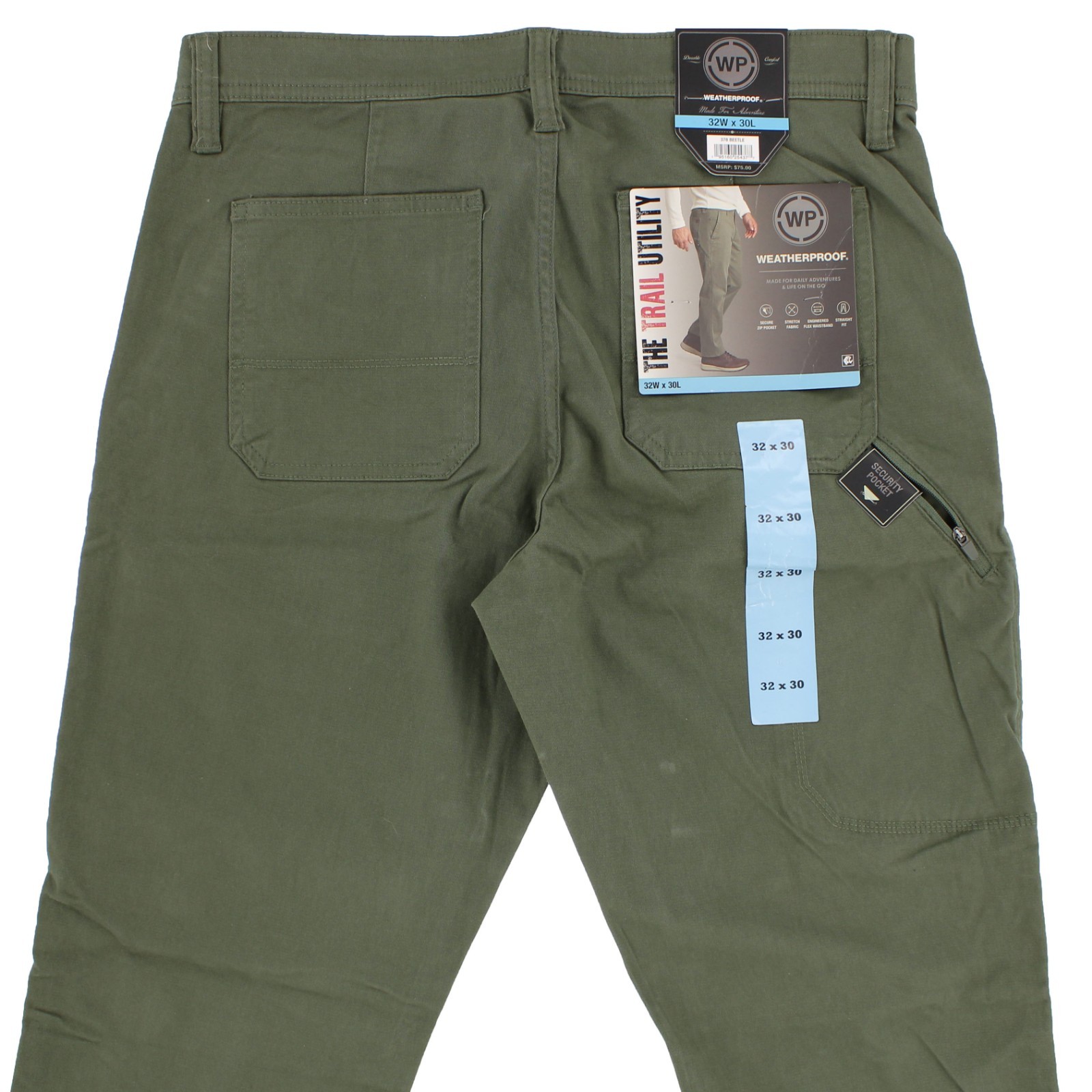 Weatherproof Men’s Trail Utility Pants Stretch Fabric Straight Fit W3F408SC