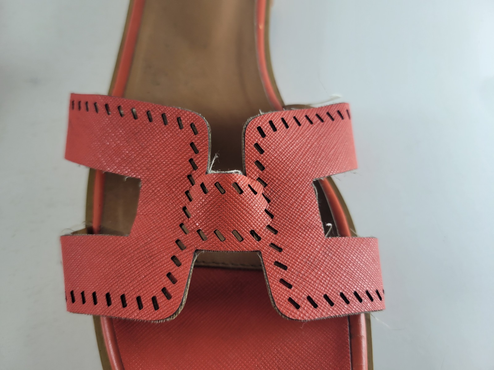 Hermes Patent Epsom Perforated Oran Sandals Woman’s Size 38 (About 8 US)