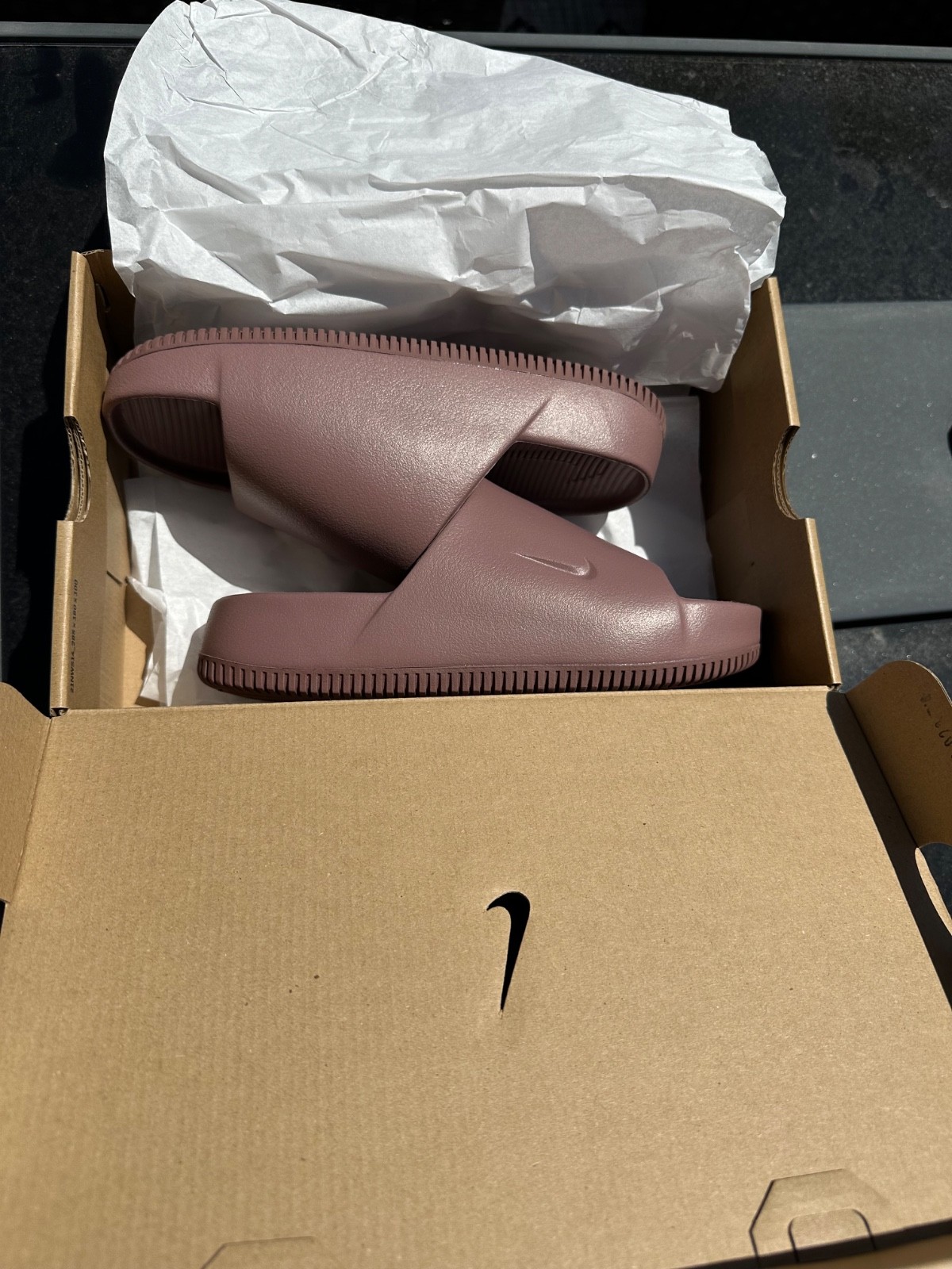 **Brand New** Nike Womens Calm Slide – size 6 – Smokey Mauve