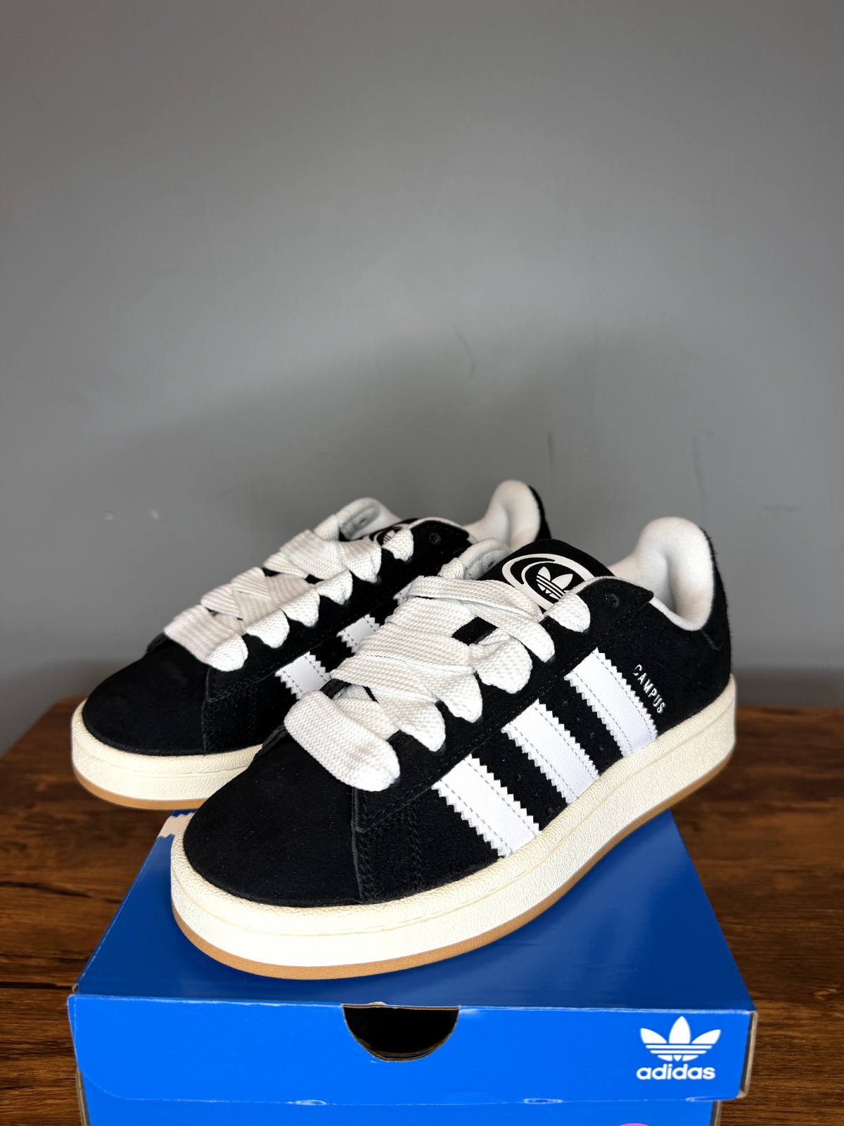 ADIDAS CAMPUS 00S CORE BLACK WHITE GUM ATHLETIC SNEAKERS HQ8708 SIZES 3.5 4.5 5