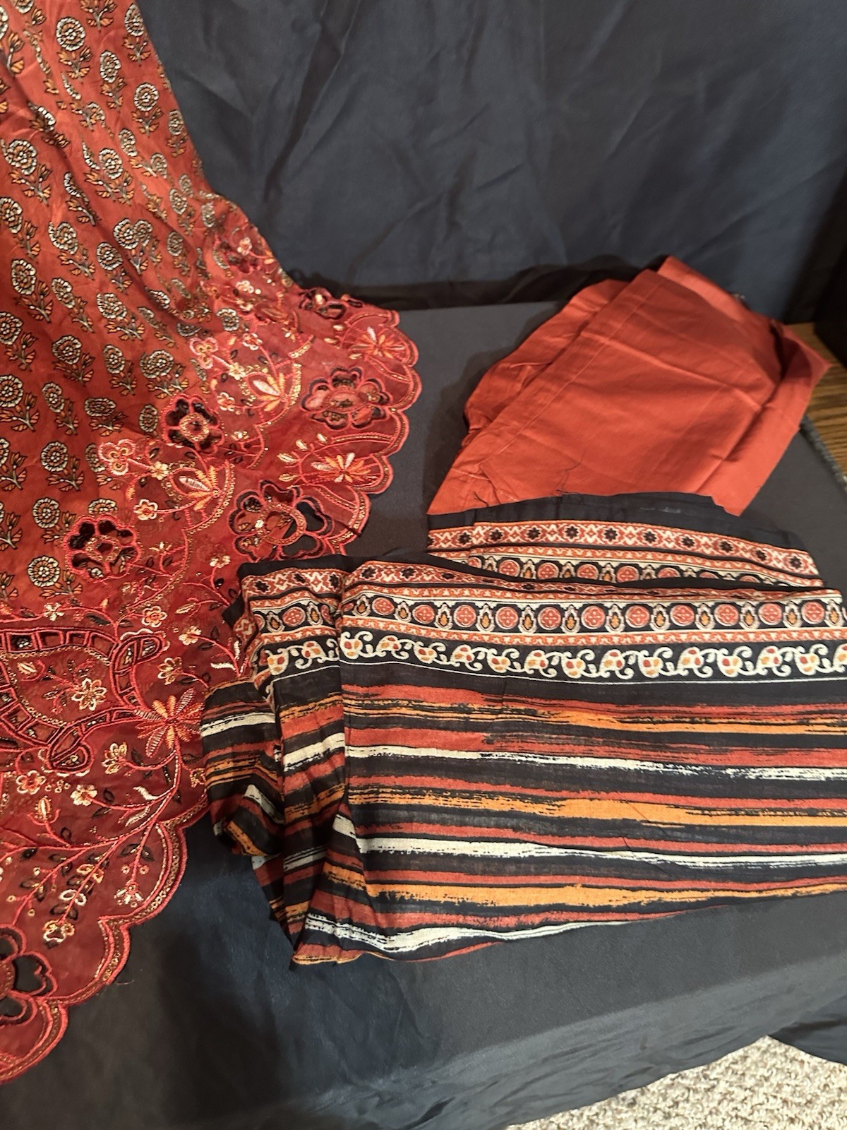 Bin Saeed Lawn Cotton 3 Pc Suit-premium Cut Work Emb- Aline Style-M & L – $44