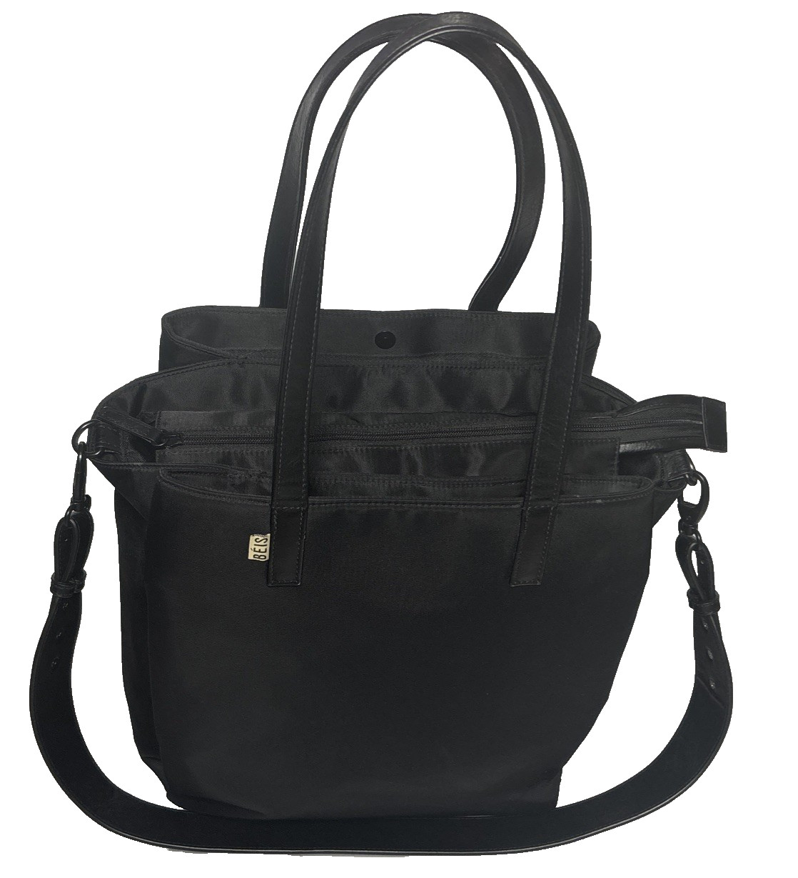 Beis Commuter Tote Black, Removable Shoulder Strap And Accessory Pouches