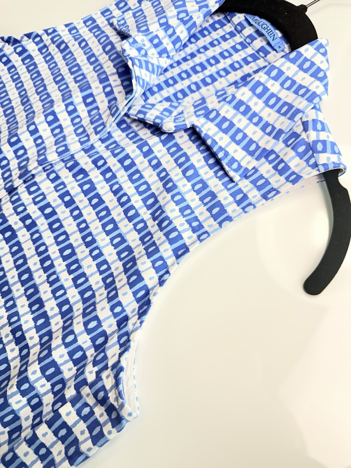J Mclaughlin Negin Dress in Aberdeen Geo Size M Preppy Nautical Costal Stretch