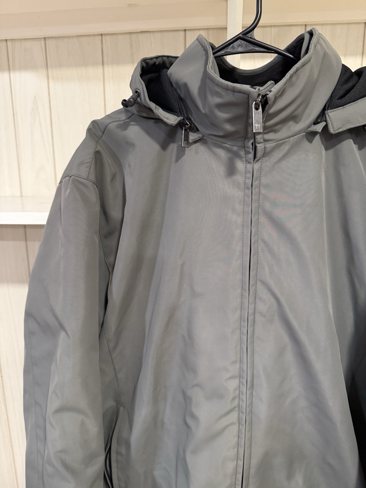 Weatherproof 3XL Men’s Warm Multi Layer Jacket with Hood Gray and Black