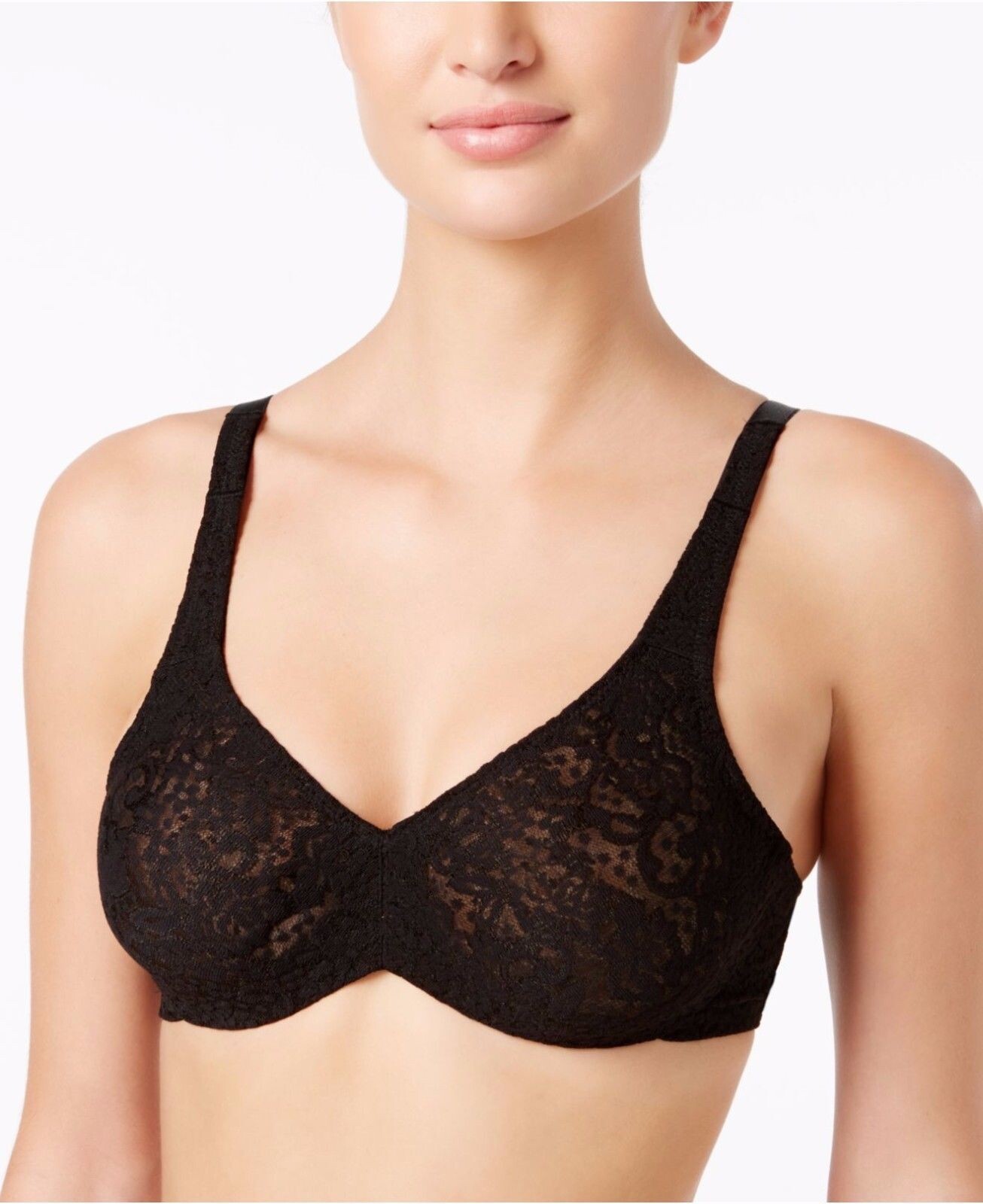 Wacoal 65547 Halo Lace Full Coverage Underwire Bra Black 34C