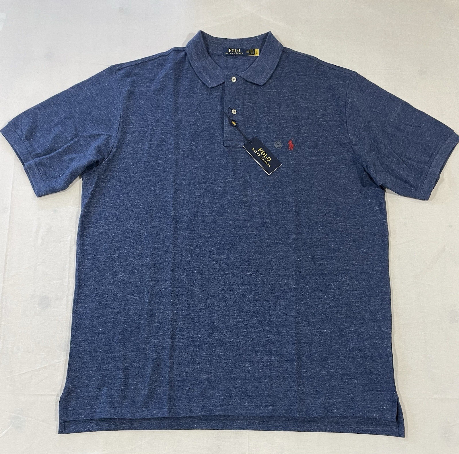 Polo Ralph Lauren Polo Shirt Mesh Navy Blue Red Pony Men’s 2XLT NWT $125