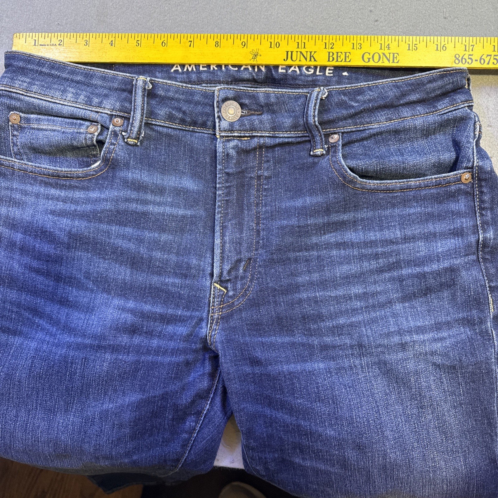 American Eagle Air Flex Plus Dark Wash Men Slim Straight Jeans 33×30 Stretch