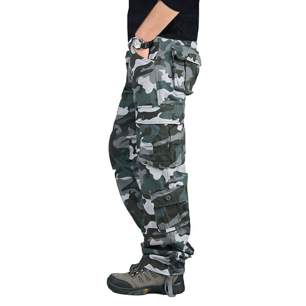 Men’s Cotton Army Tactical Cargo Pants Combat Work Outdoor Hiking Trousers