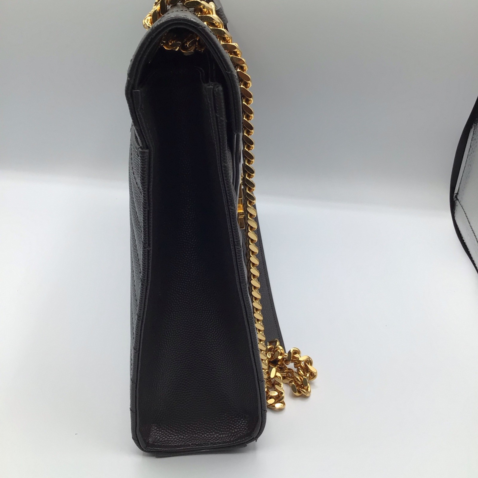 SAINT LAURENT ENVELOPE LARGE BAG IN MATELASSÉ GRAIN DE POUDRE EMBOSSED LEATHER