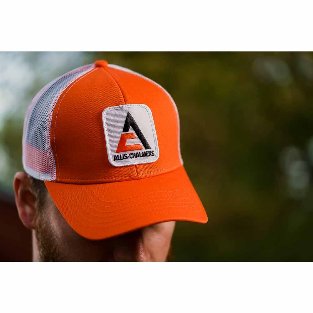 Allis Chalmers Logo White Mesh Back Adult Cap with Snap Adjustable Closure NAOWM