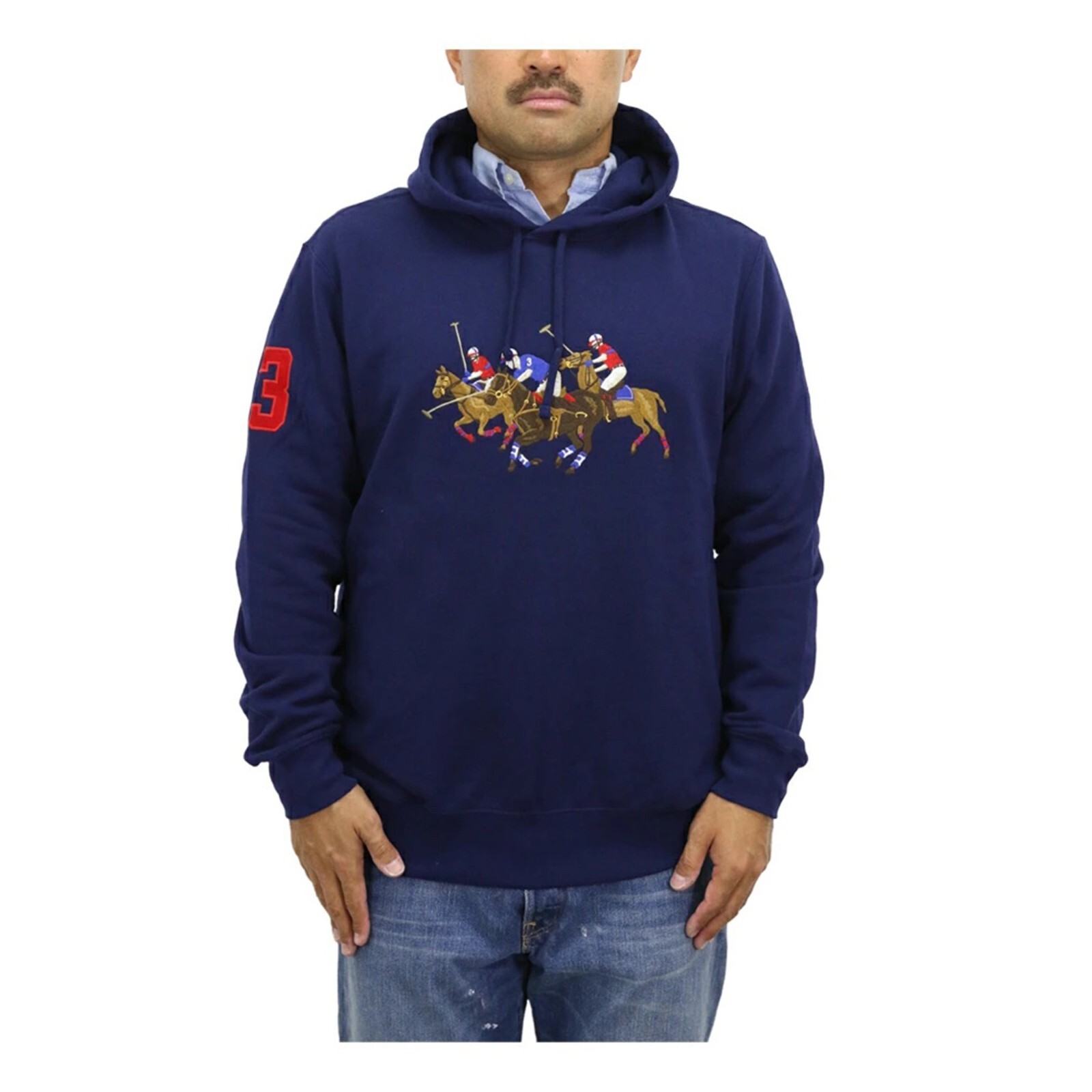 Polo Ralph Lauren Men’s Pullover Match Pony Hoodie Hooded Sweatshirt – Navy