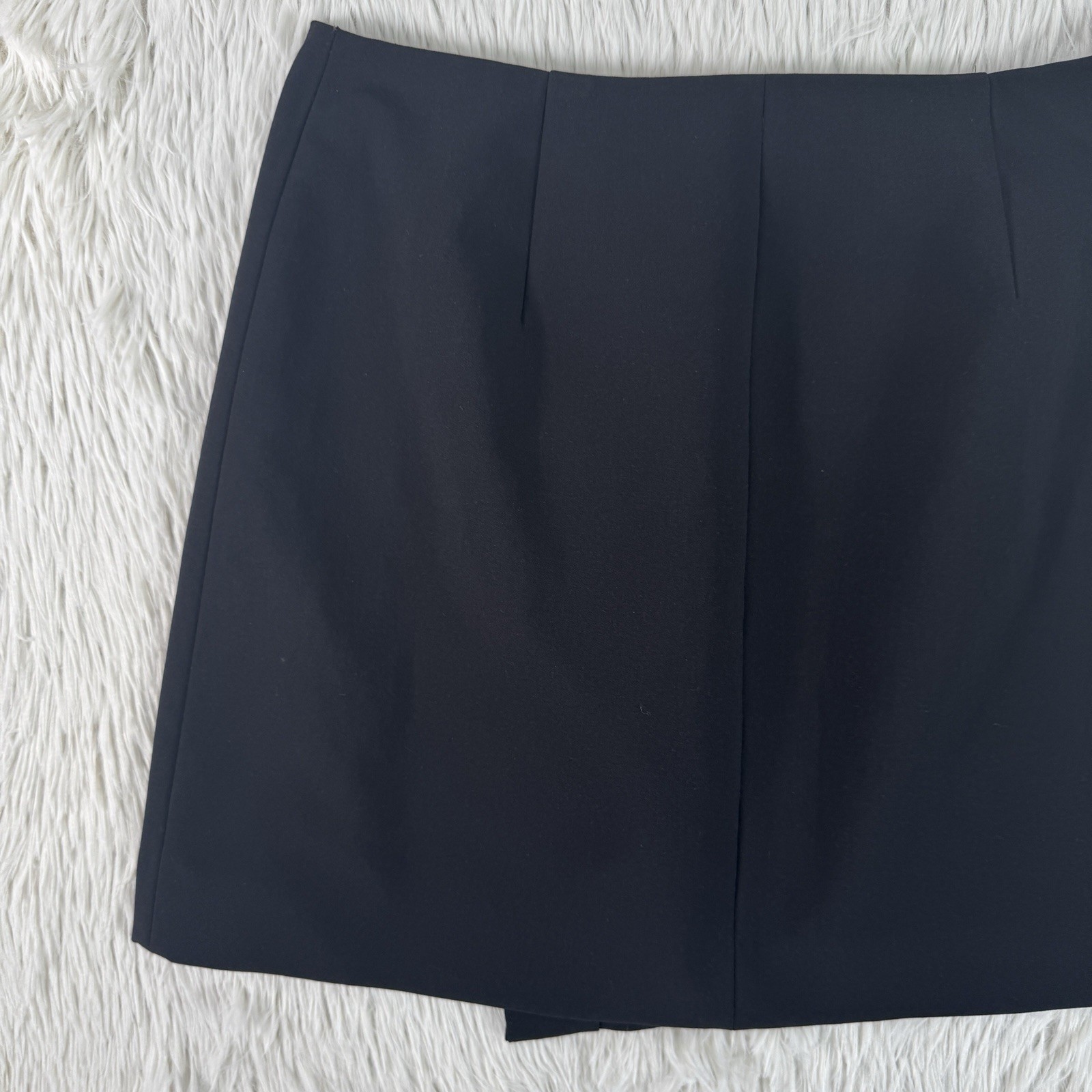 Madewell Ignition Black Zipper Accent Asymmetric Mini Wrap Skirt Women’s Size 4