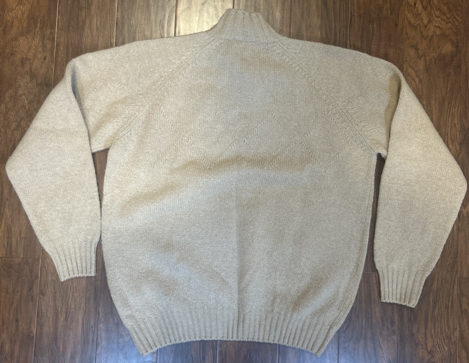 Venanzi 100% Wool Knit Sweater Made in Italy Tan/Brown Size M
