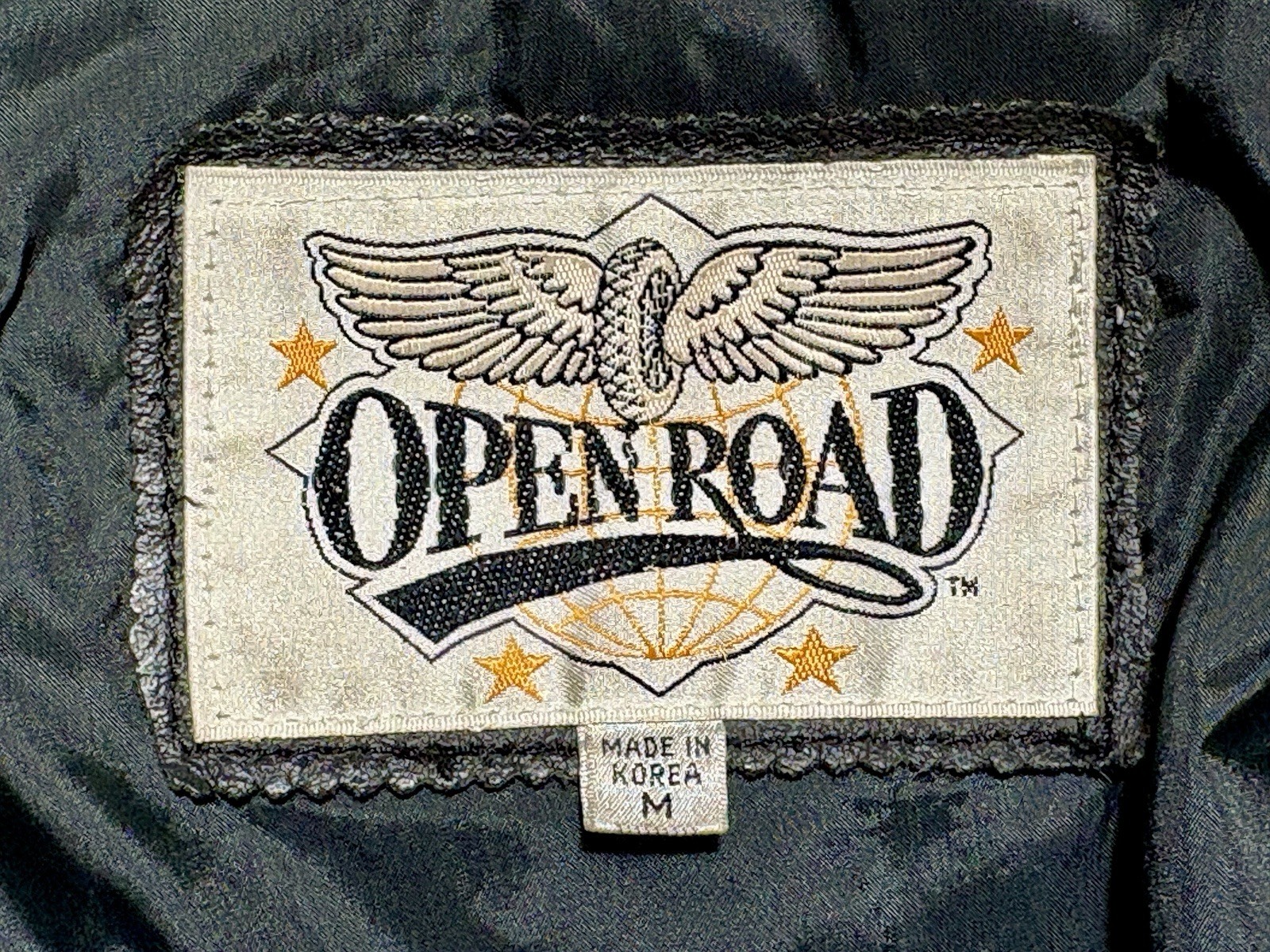 VTG 80s 90s Open Road Studded Leather Moto Jacket Brando Punk Biker Belted M