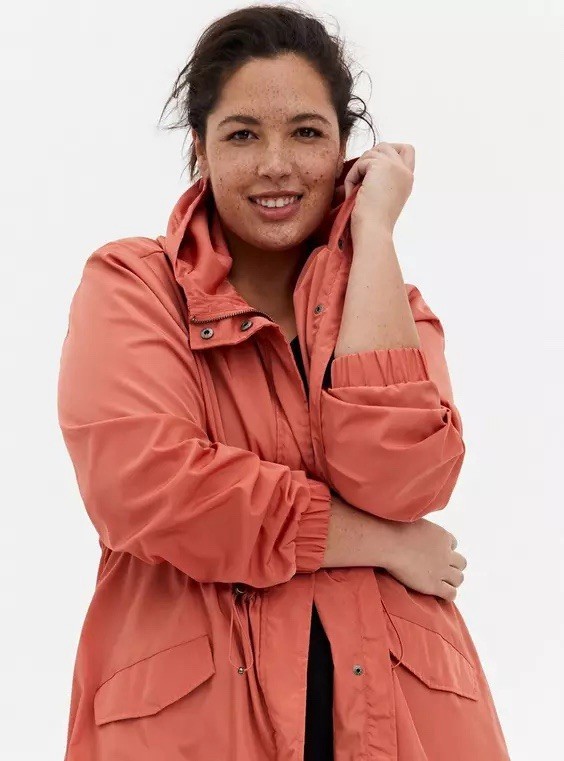 Torrid Size 4 Orange Longline Rain Jacket