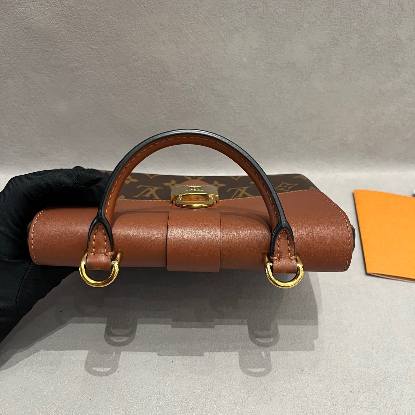 Louis Vuitton Locky BB Small Brown Monogram Caramel Top Handle Crossbody US Ship