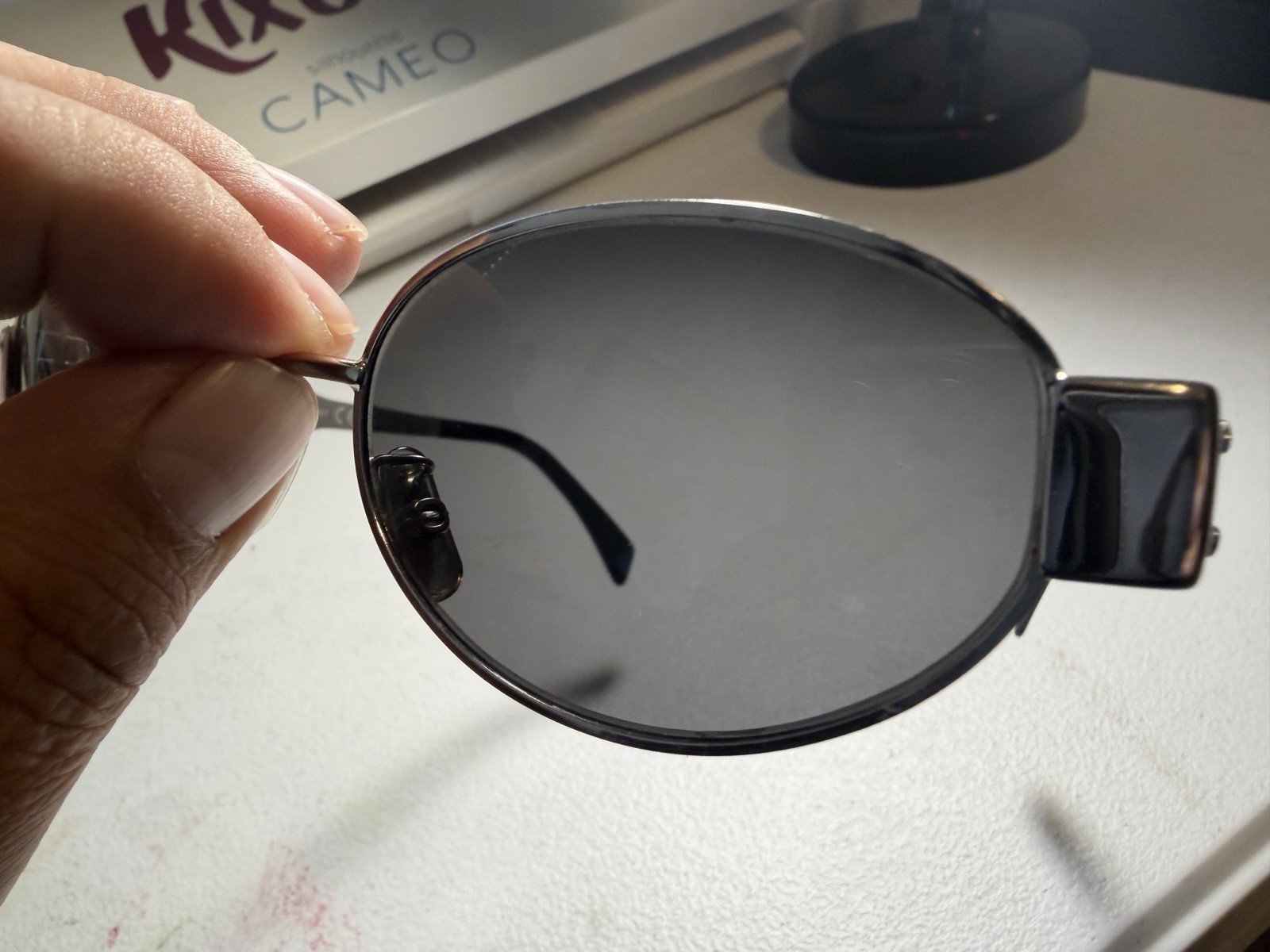 Celine CL40235U 16A Triomphe Metal Sunglasses Silver Frame Grey Lens AUTHENTIC