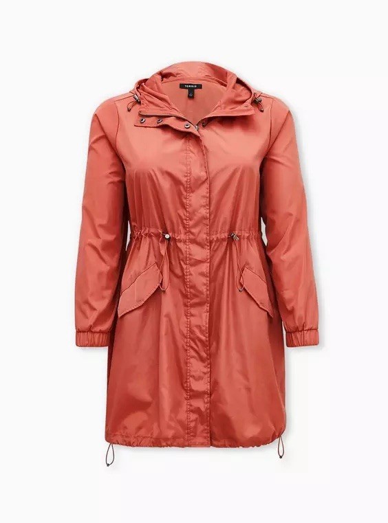 Torrid Size 4 Orange Longline Rain Jacket