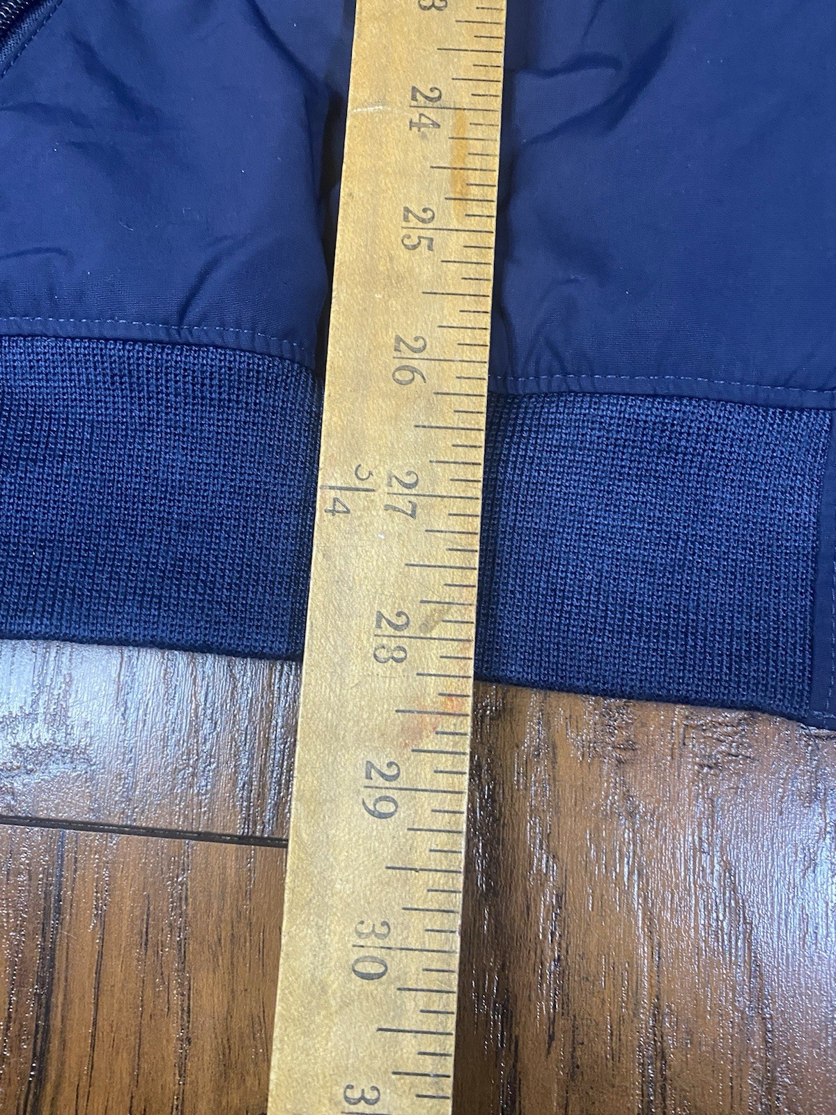 LL Bean XL Regular 3 Season Bomber Jacket Zip Navy Blue Fleece Lined Mens