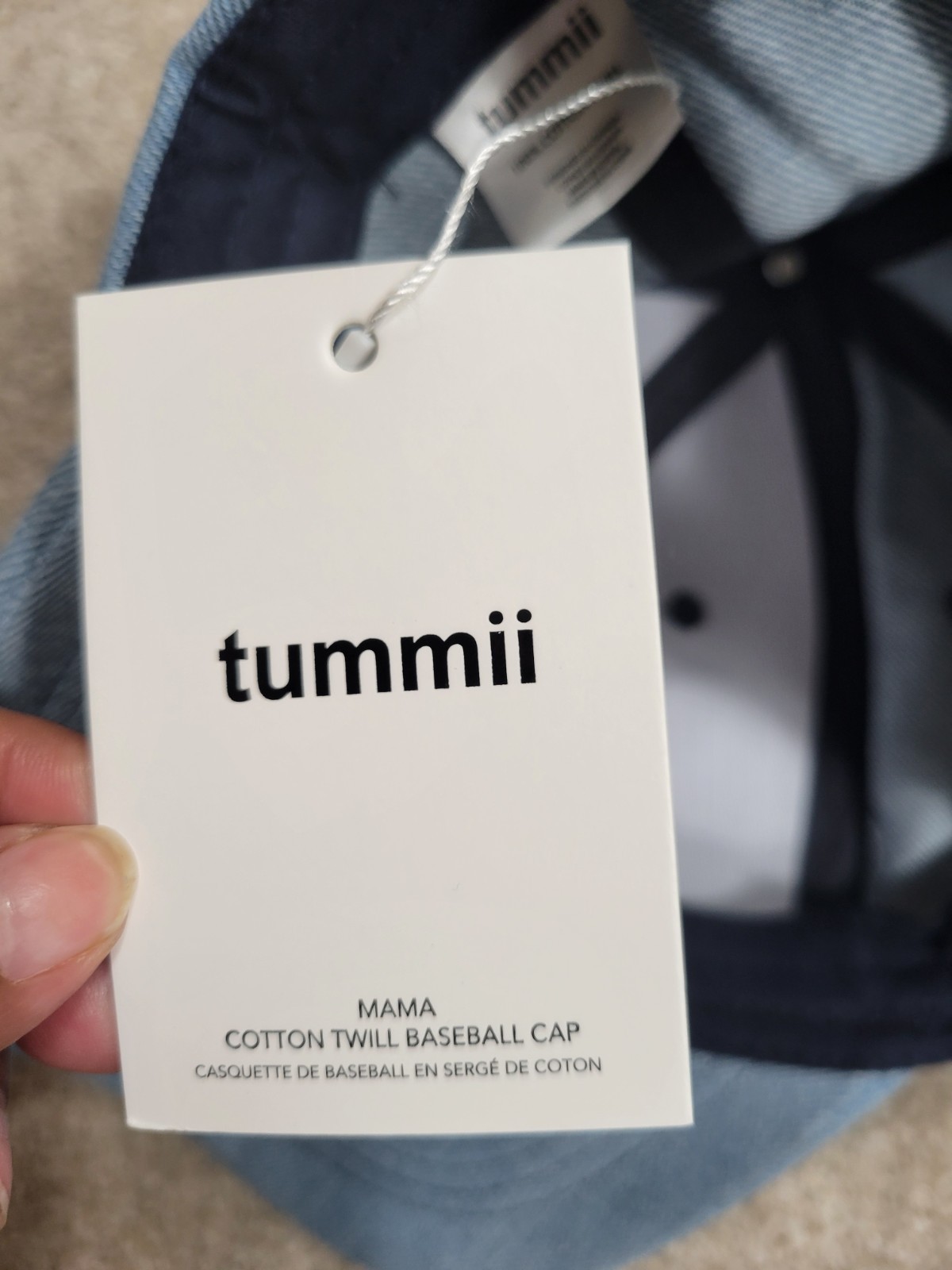 tummii “MAMA” Light Wash Denim Baseball Cap – Cotton Twill Adjustable Hat (NWT)