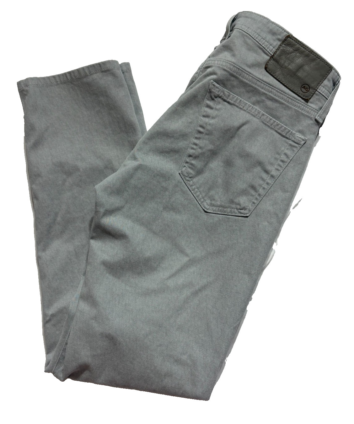 AG Adriano Goldschmied The Tellis Modern Slim Herringbone Pants Mens 30×34 Gray