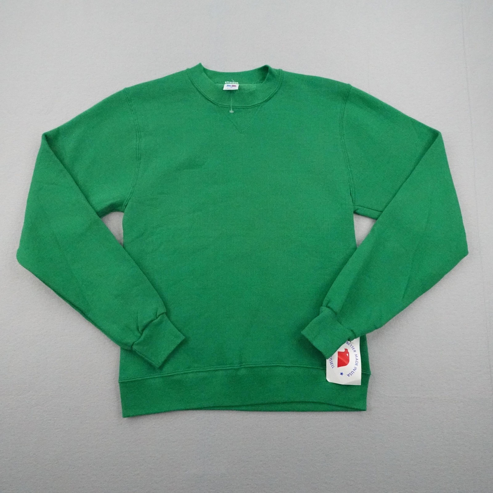 Vintage Russell Athletic Sweatshirt Mens XS Green Crewneck Deadstock NEW USA 90s