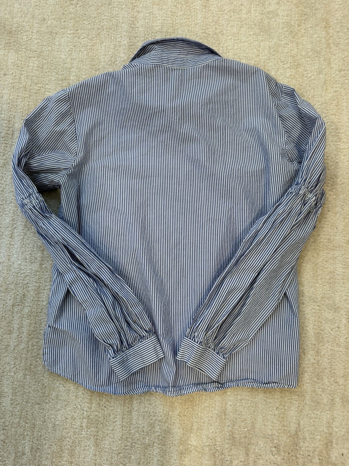 Sanctuary Women’s Blue/White Striped Button-Front Collared Shirt XS