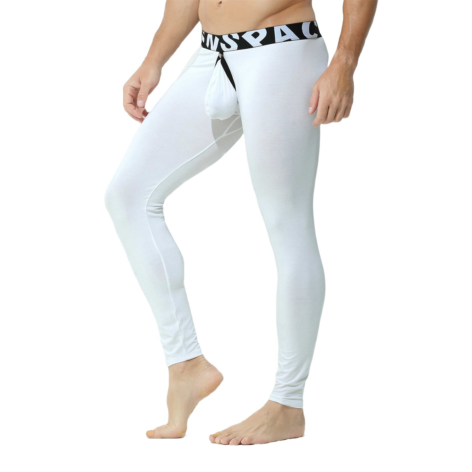 Men Sexy Thermal Long Johns Legging Pants U Convex Seperate Pouch Soft Underwear