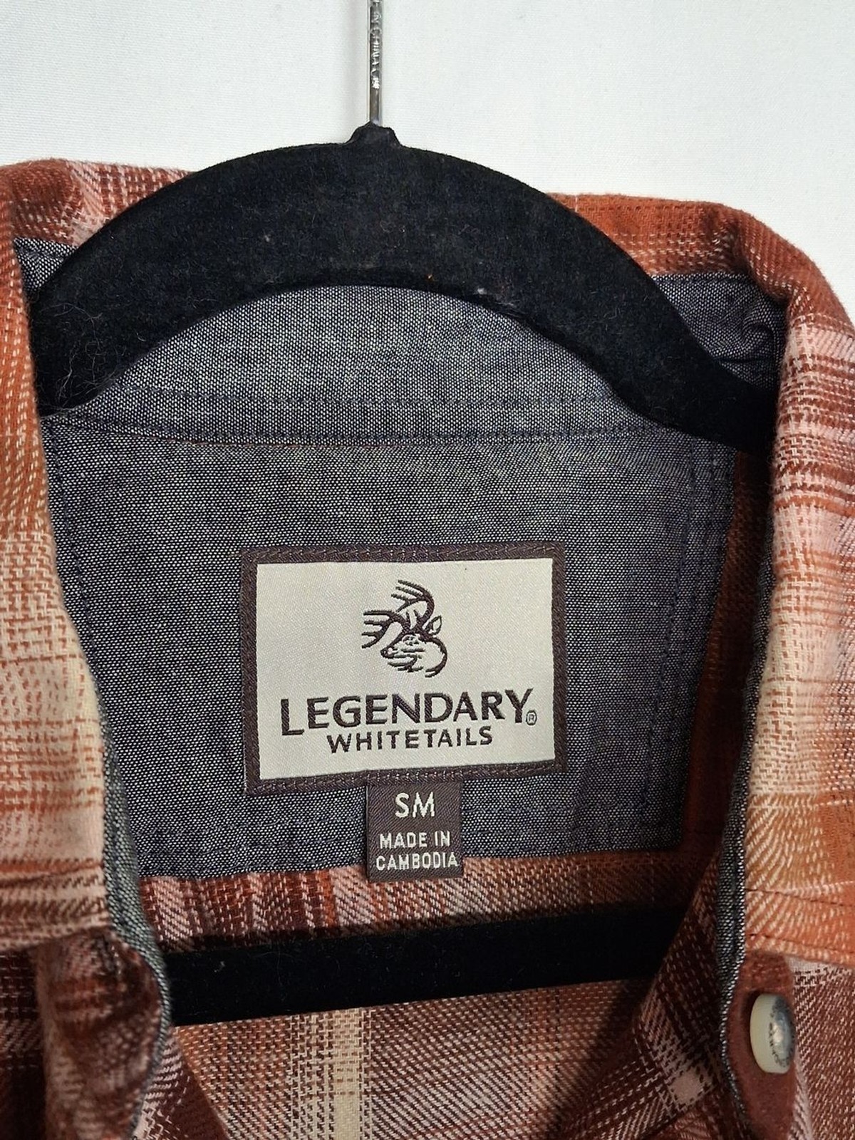 LEGENDARY WHITETAILS Plaid Button Down Shirt Brown Tan Long Sleeve Small