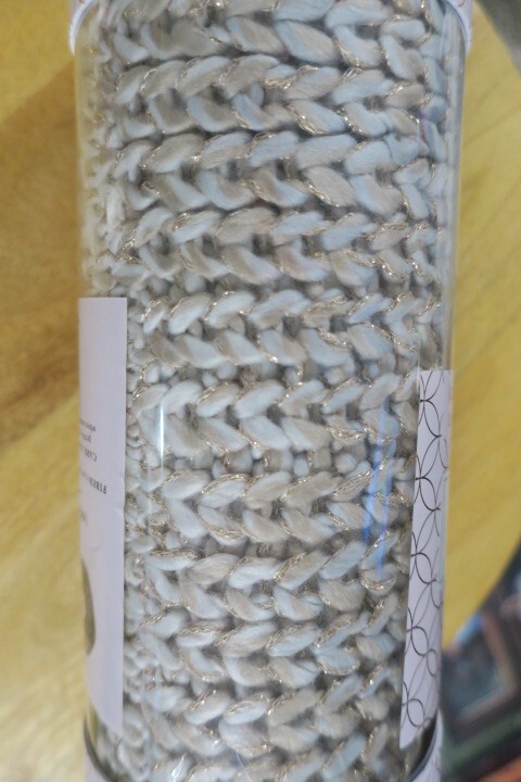 Modern Expressions Infinity Scarf 25.5×9.8 Inches Beige W/ gold colored Metallic