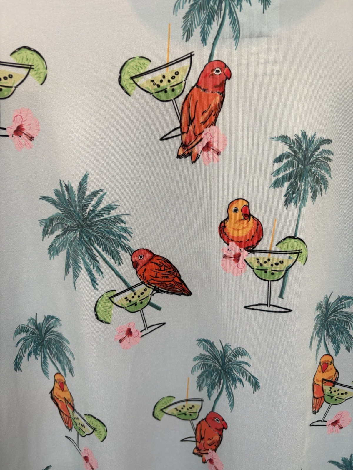 Waggle Golf Polo Shirt XL Tropical Parrot Cocktail Performance Stretch Shirt