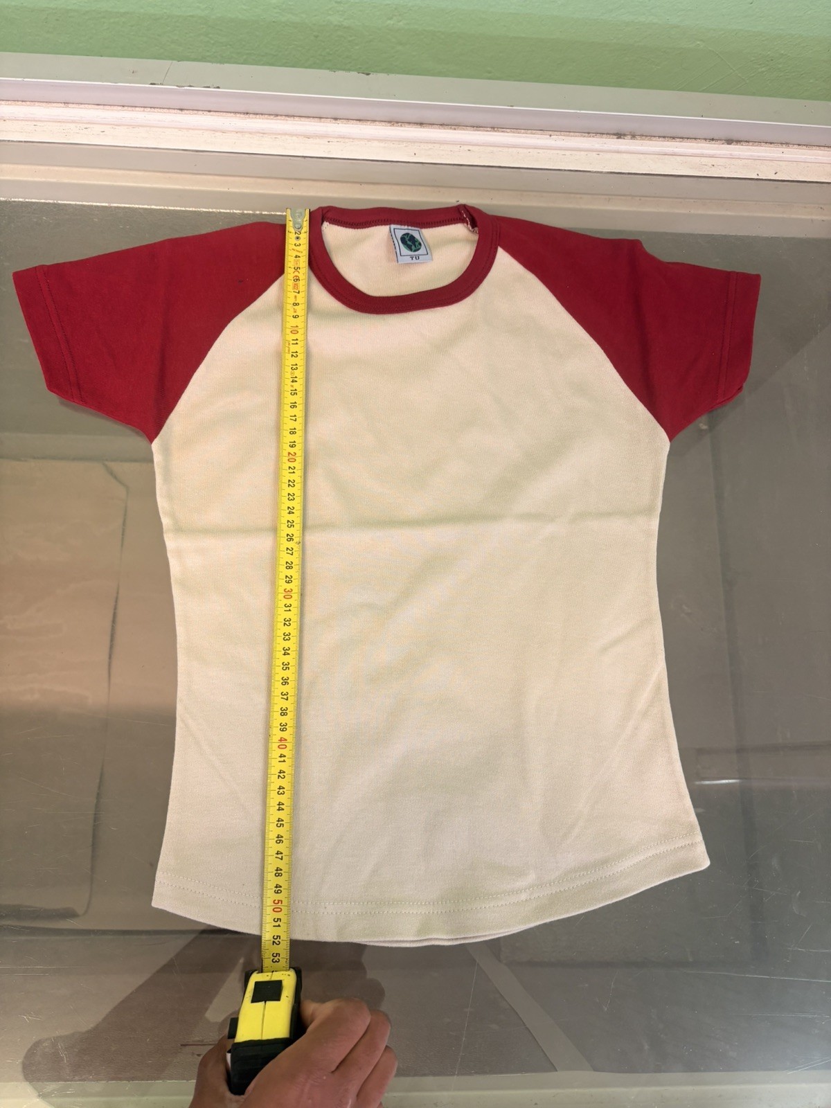 100% Cotton Cream/Red T-Shirt