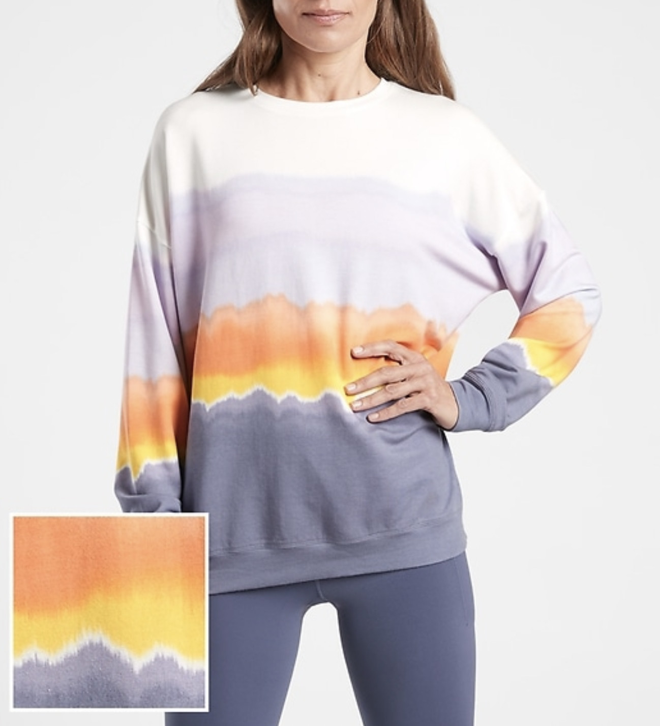 ATHLETA STUDIO TO SEA SPRAY STREET PRINTED BALANCE PULLOVER SWEATSHIRT Sz 3X