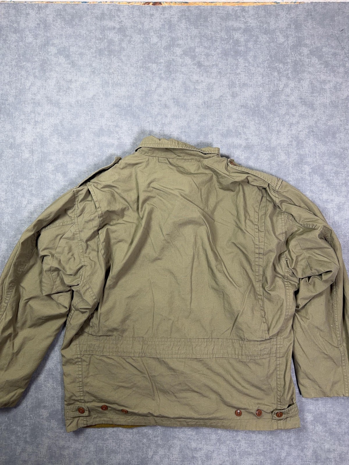 Mil-Tec Jacket Mens 46 Green Field Military Cotton Canvas Lined Button Pockets