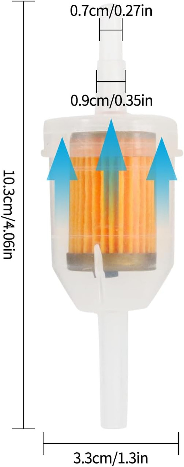 5/16 & 1/4 Inline Magnetic Fuel Filter for Lawn Mower, Small Engine, Kohler, Joh