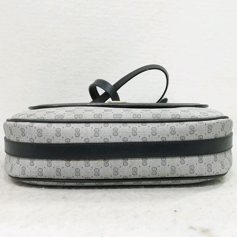 GUCCI Shoulder Bag Micro GG Canvas Navy Vintage Authentic From Japan