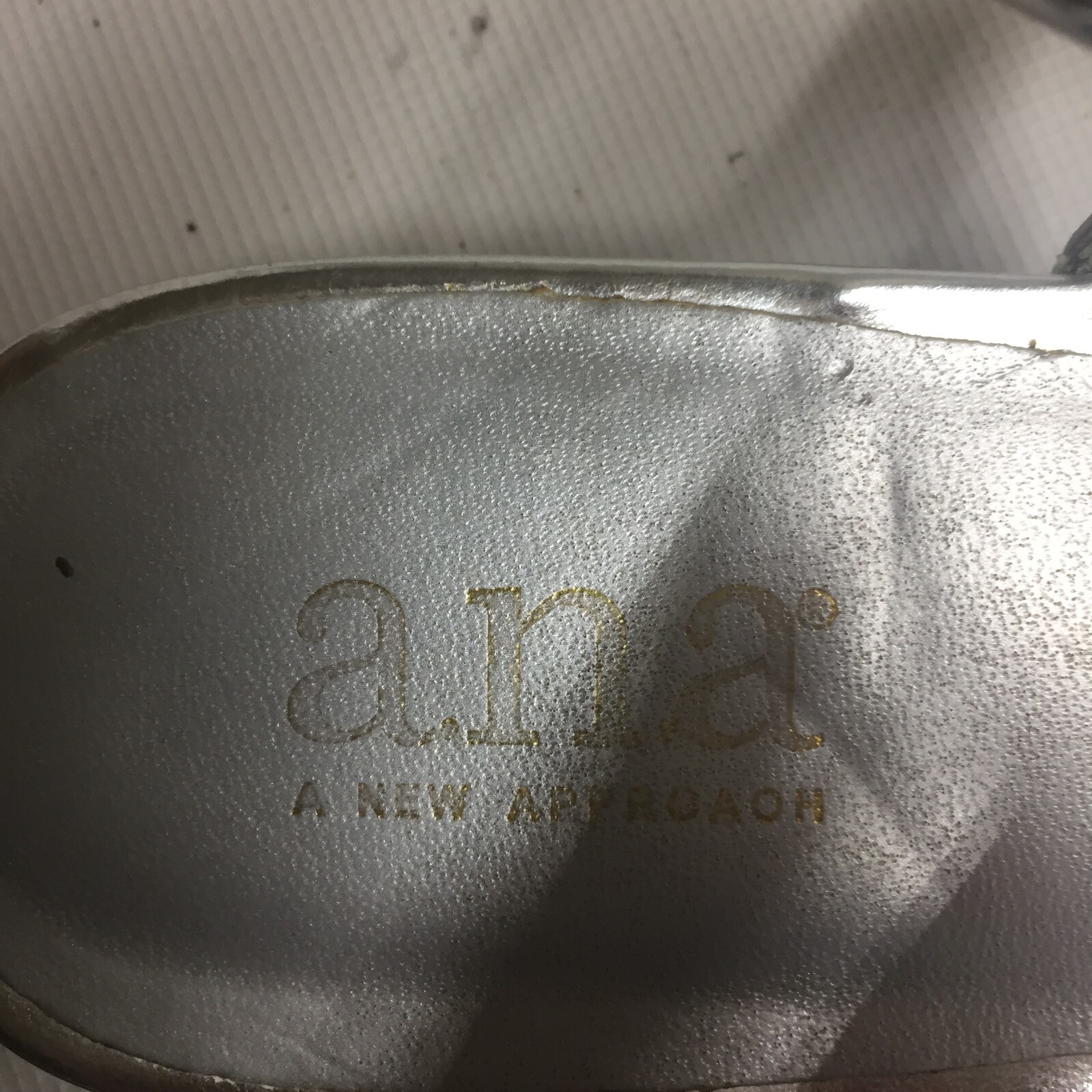 a.n.a. Silver Beaded Flat Sandals Women’s Size 7.5M Sling Back