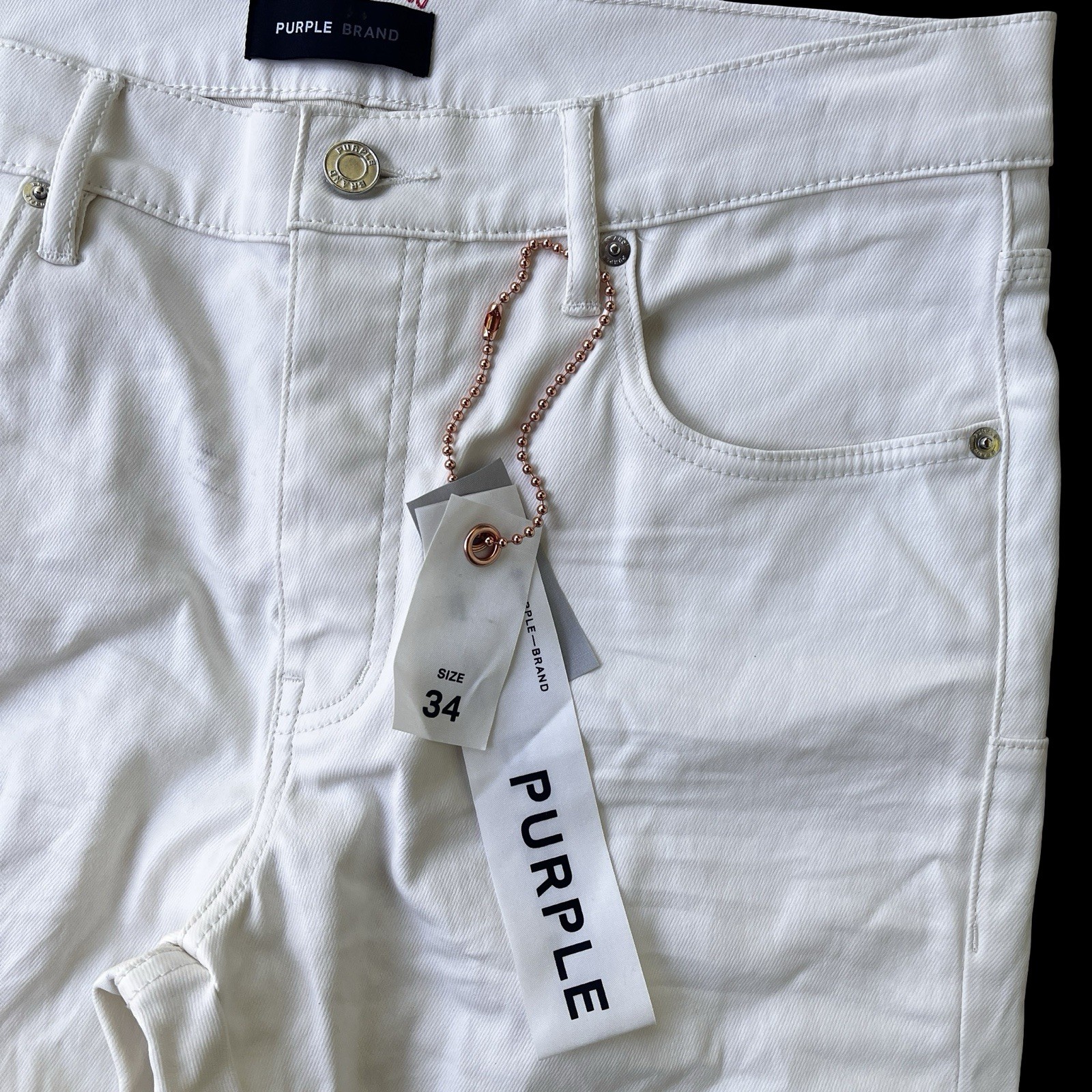 PURPLE BRAND p004 Cargo Flared Jeans White Size 34