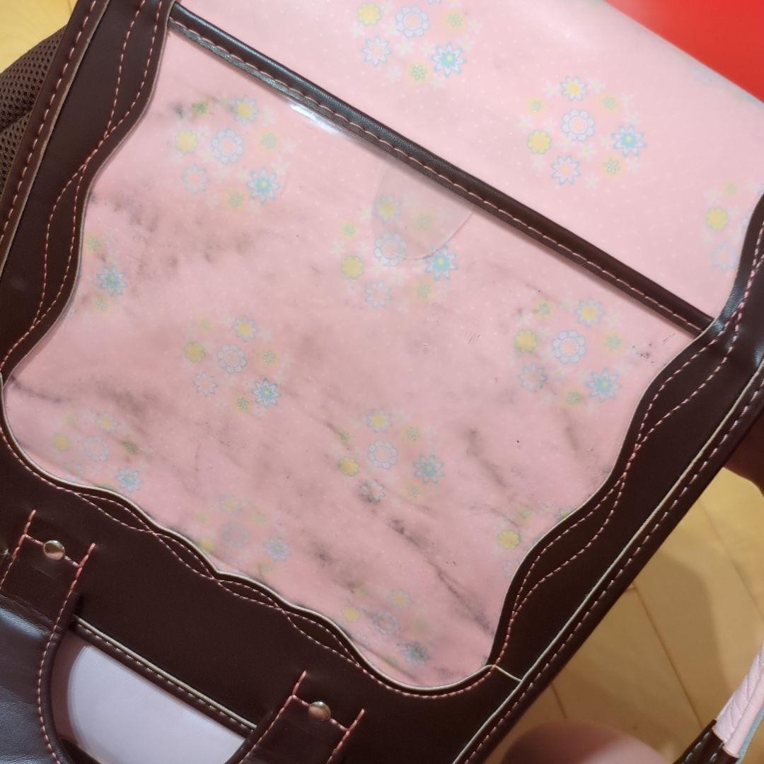 Japanese Randoseru (Backpack) School Bag 7424 Dark Brown with Heart Embroidery