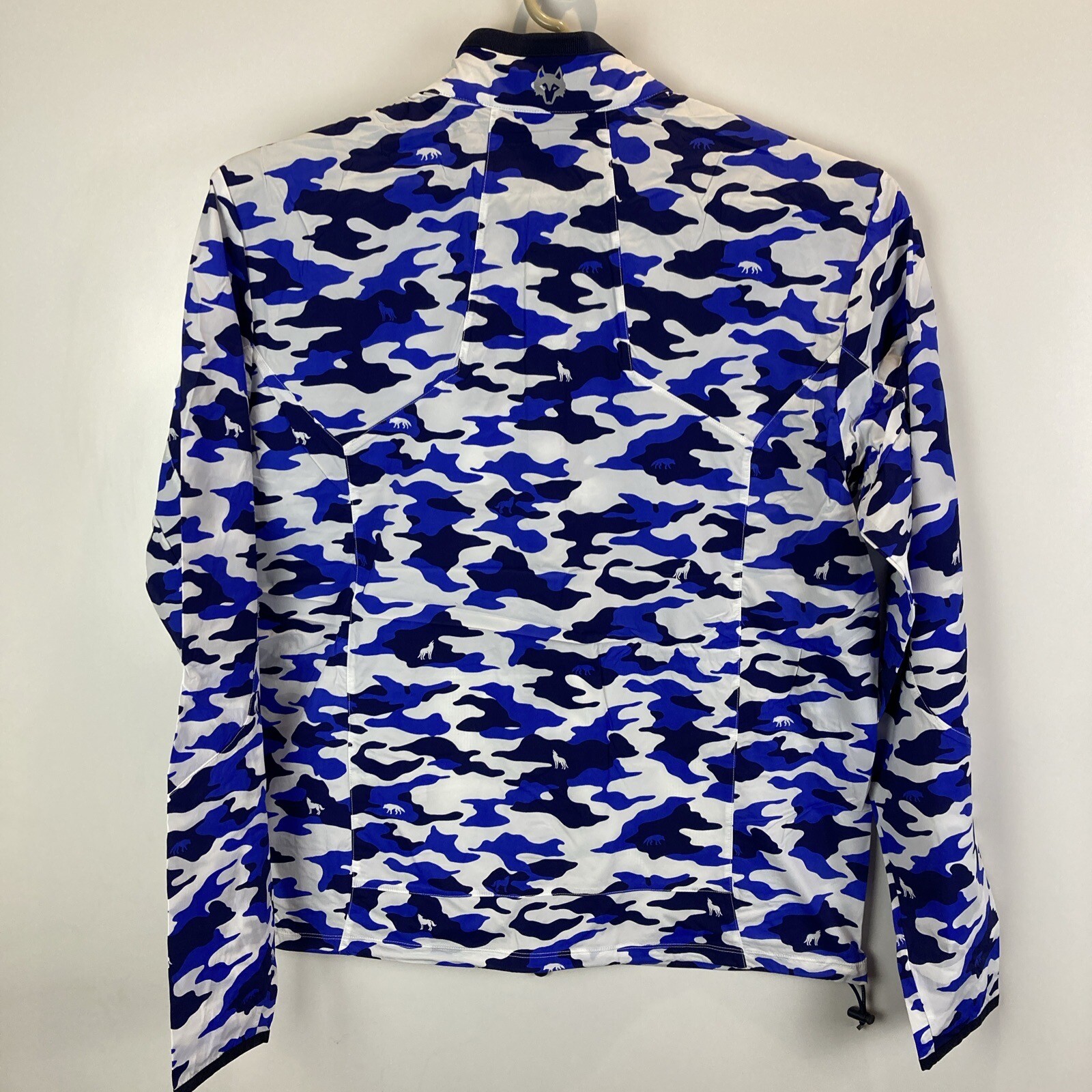 Greyson Trailwolf Golf Jacket Large Cobalt Blue Camo Full Zip Windbreaker Shell