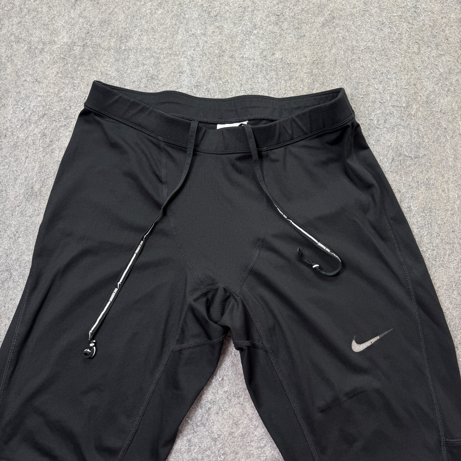 Nike DRI-FIT Essential Running Tights Men XL Black Compression 29″ Ankle Zip