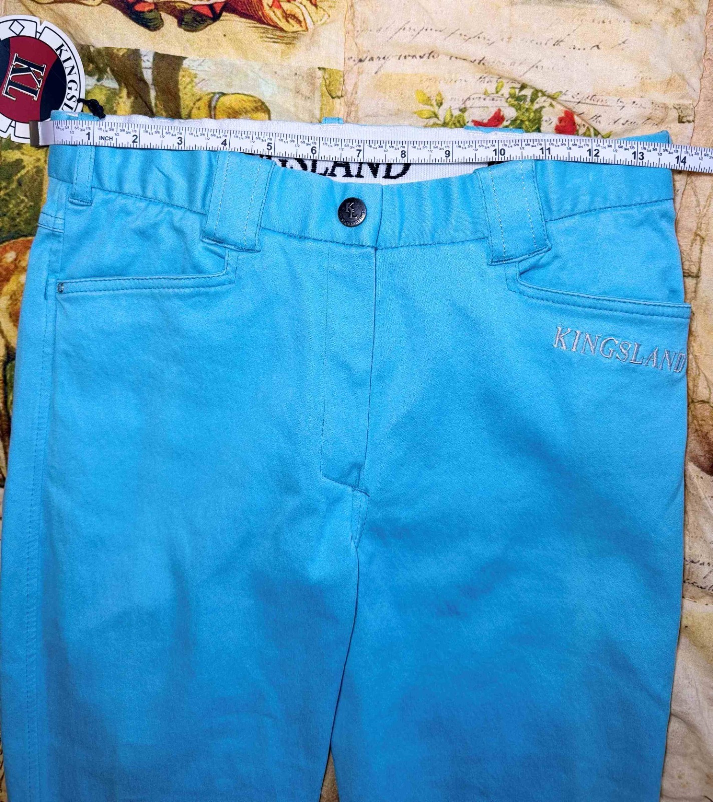 Kingsland Kelly Dip Dye Ocean Spray Bling Riding Breeches Size EU 34 US 24 NWT