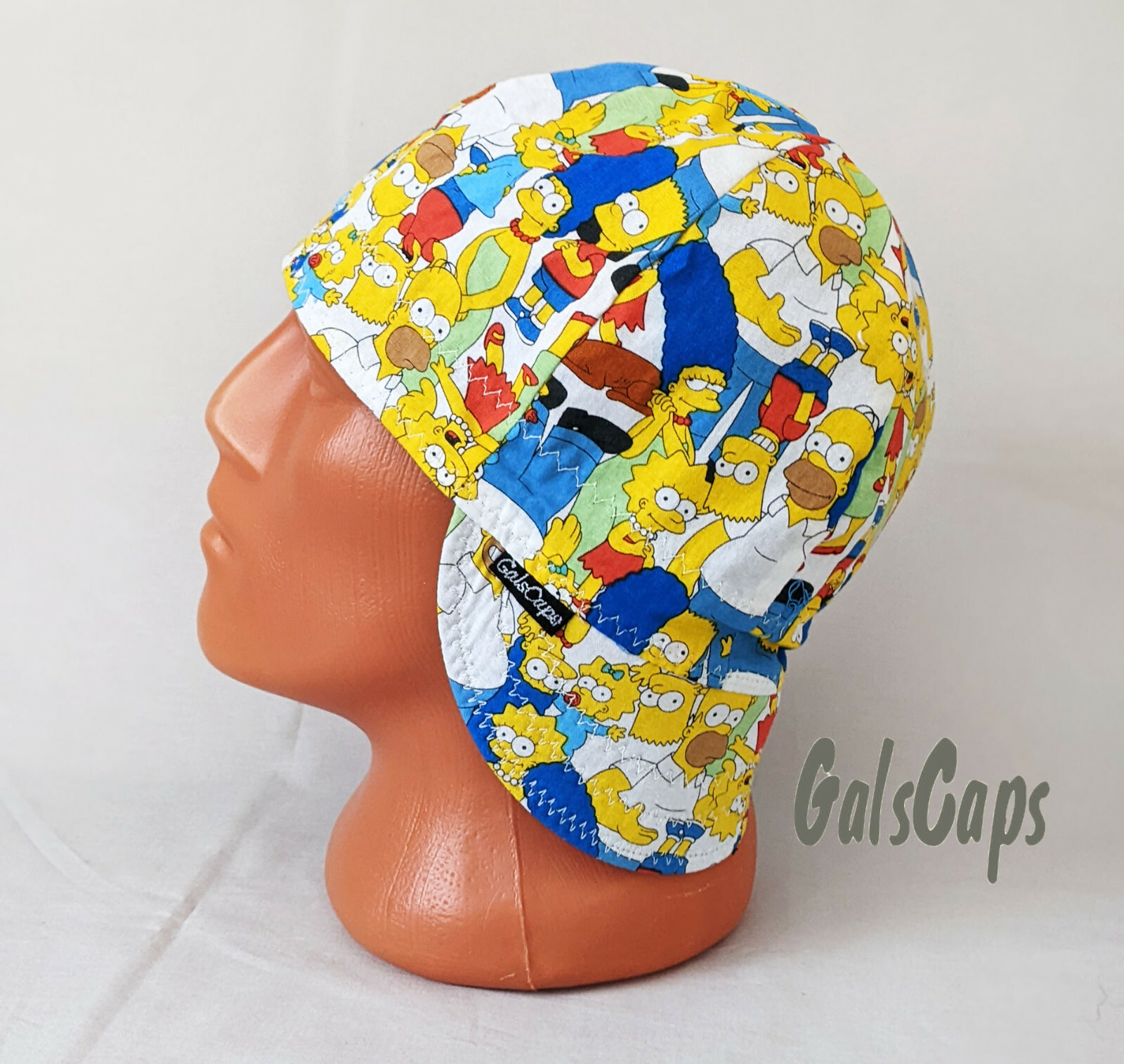 #19 Welders Hats Simpsons Print Bikers Caps, Welding Cap Hat, Cotton Made in USA