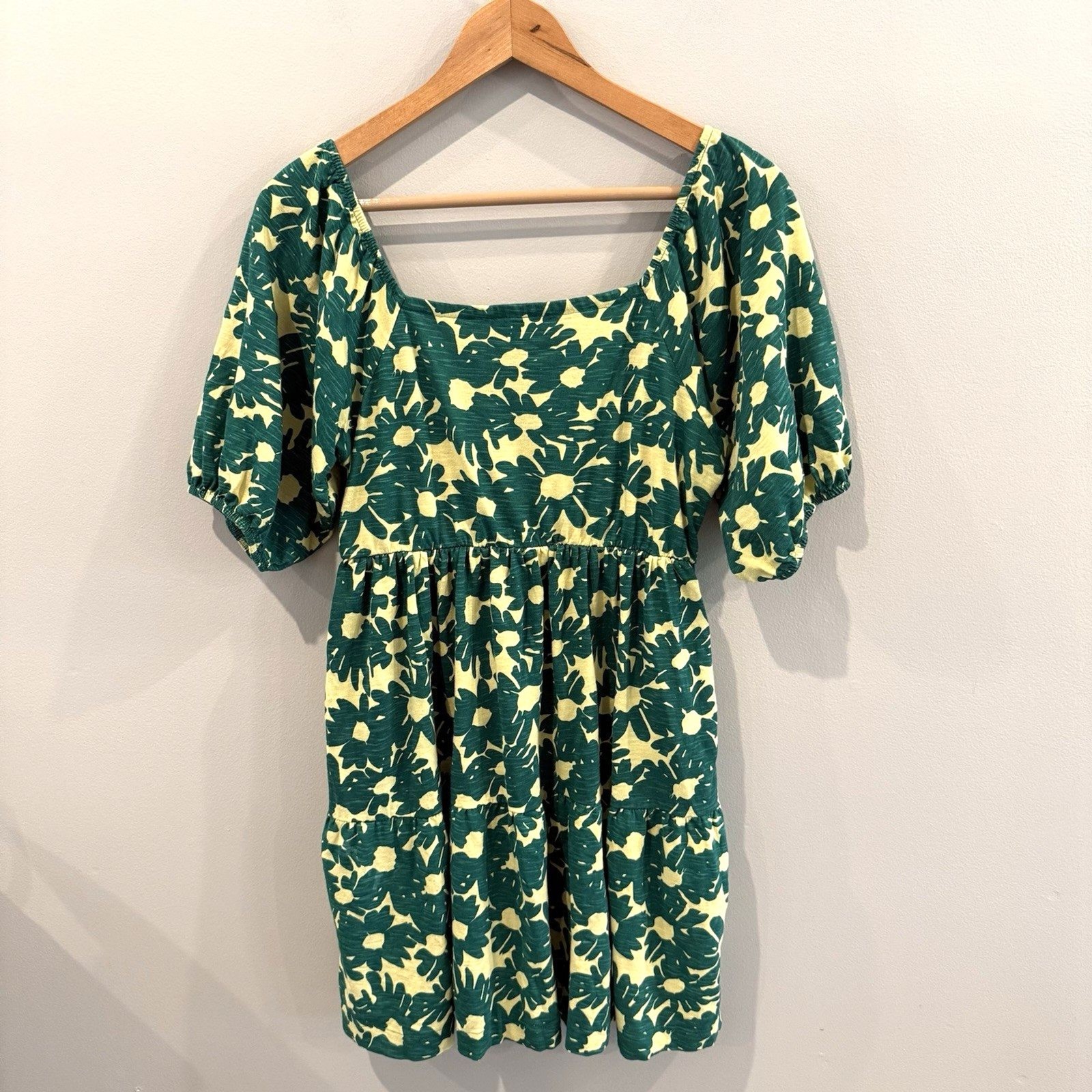 Known Supply Bowen Dress Sz S Organic Cotton Stretch Floral Boho Pockets Soft