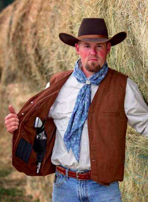 Wyoming Traders Mens Texas Conceal Carry Snap Up Canvas Ranch Wear Vest
