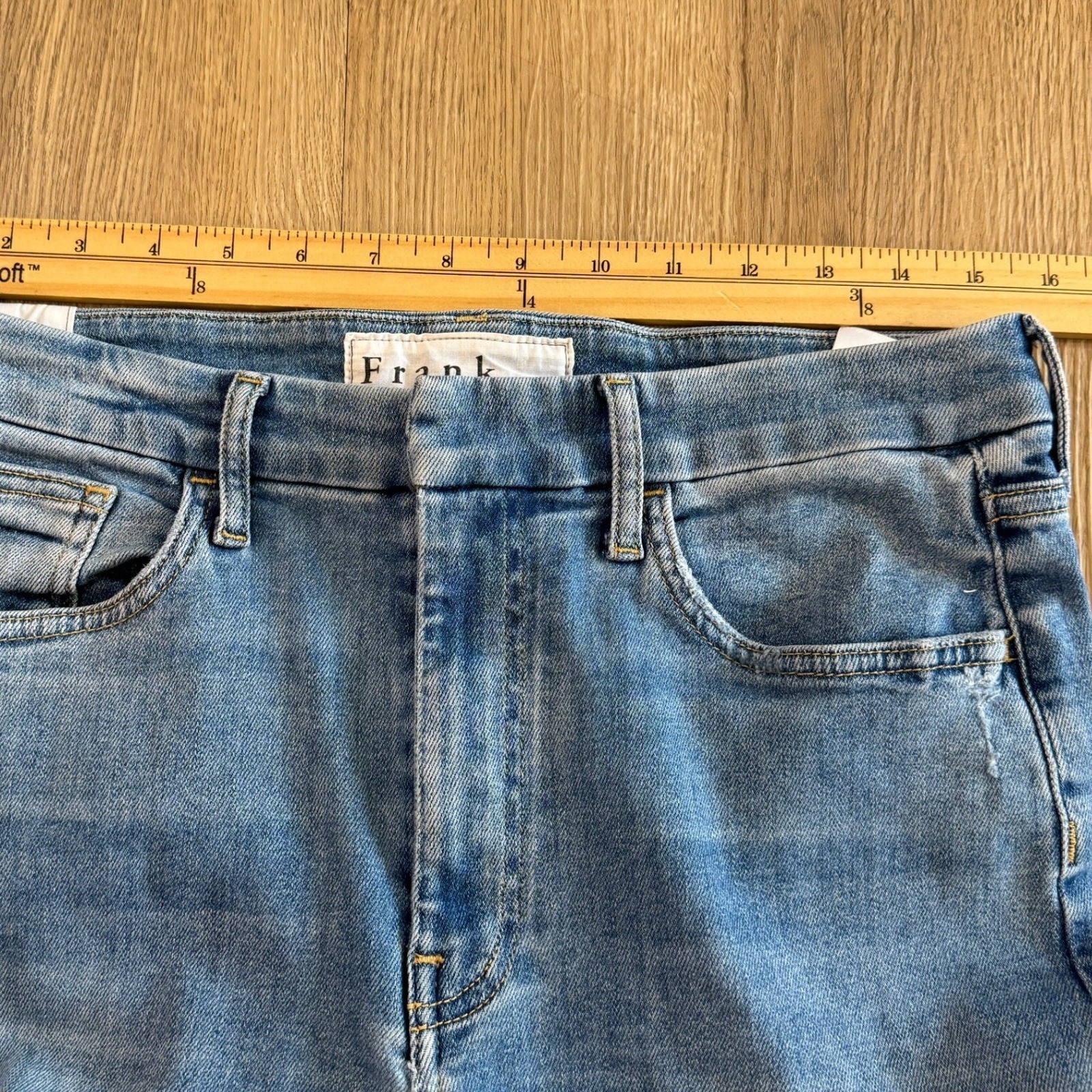Frank & Eileen Galway Wide Leg Cropped Raw Hem Jeans Size 30 High Rise Denim EUC